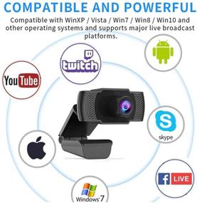 img 2 attached to 🎥 2020 [Enhanced] 1080P HD Webcam with Microphone - USB Plug and Play Video Computer Camera for Live Streaming, Gaming, Calling, and Conferencing - Laptop/Desktop PC Web Camera 2MP at 30fps (Black)