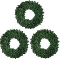 🎄 maylove-us 12 inch canadian artificial pine christmas wreath gifts for christmas party decorations, front door wreath, unlit, set of 3 логотип