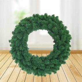 img 3 attached to 🎄 MayLove-US 12 Inch Canadian Artificial Pine Christmas Wreath Gifts for Christmas Party Decorations, Front Door Wreath, Unlit, Set of 3