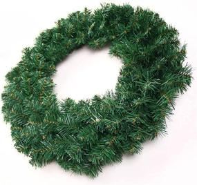 img 2 attached to 🎄 MayLove-US 12 Inch Canadian Artificial Pine Christmas Wreath Gifts for Christmas Party Decorations, Front Door Wreath, Unlit, Set of 3