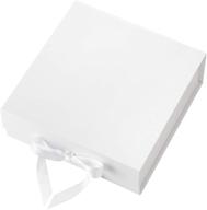 белые декоративные подарочные коробки crisky - идеальны для предложений невесте, дня рождения, свадеб, выпускных вечеров, годовщин - набор из 5 пустых коробок. логотип