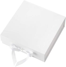 img 4 attached to Crisky White Decorative Gift Boxes – Perfect for Bridesmaid Proposals, Birthdays, Weddings, Graduations, Anniversaries – Set of 5 Empty Boxes