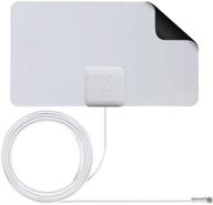 📺 antop indoor hdtv antenna - 360 omni directional with 10ft coaxial cable - 30 miles reception - ultra thin hd antenna for high definition televisions/4k uhd tvs - reversible white and black color logo