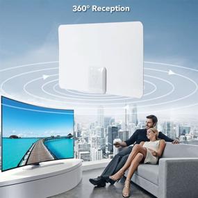 img 1 attached to 📺 ANTOP Indoor HDTV Antenna - 360 Omni Directional with 10ft Coaxial Cable - 30 Miles Reception - Ultra Thin HD Antenna for High Definition Televisions/4K UHD TVs - Reversible White and Black Color