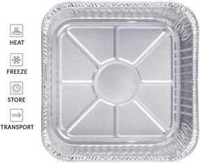 img 1 attached to 🍰 Pack of 10) 8-inch Square Disposable Aluminum Cake Pans - Foil Pans for Baking Cakes, Roasting, Homemade Breads, 8x8x2 inches