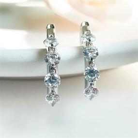 img 1 attached to Silver Earrings Fashion Rhinestone Stainless