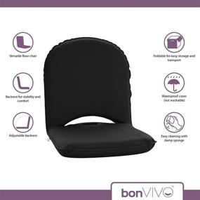 img 2 attached to 🪑 bonVIVO Home Office Floor Chair - Versatile & Convenient Multiangle Portable Seat with Adjustable Backrest, Low Folding Chair featuring Waterproof Cover - Ideal as Indoor & Outdoor Floor Chair