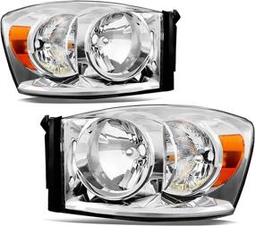 img 4 attached to High-Quality Replacement Headlight Assembly for 07-08 Dodge Ram 1500/07-09 Dodge Ram 2500 3500 Pickup - Driver and Passenger Side
