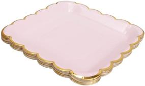 img 3 attached to Geeklife Gold Paper Party Plates: Elegant Metallic Gold Border, 9 inch Dessert Plates, Pink Decorative Set of 20