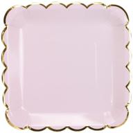 geeklife gold paper party plates: elegant metallic gold border, 9 inch dessert plates, pink decorative set of 20 logo