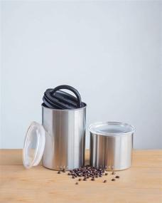 img 1 attached to ☕ Airscape Stainless Steel Coffee Canister: Innovative Airtight Lid Preserving Food Freshness with Push Out Excess Air (Medium 7-Inch, Matte White)