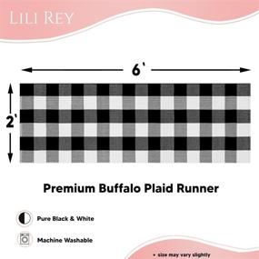 img 2 attached to LILI REY Buffalo Plaid Runner Rug 2’ x 6’ Black and White - Washable Outdoor Rug for Front Porch, Plaid Farmhouse Checkered Runner Rug for Hallway Entry