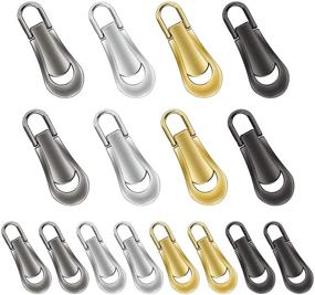 img 4 attached to 🔒 16 Pieces Heavy Duty Zipper Pull Tabs: Replacement Zip Fixer Tags for Clothes, Suitcase, Backpack & DIY Craft - 2 Sizes, 4 Colors