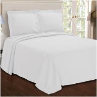 🛏️ high-quality paisley jacquard matelassé bedspread - 100% cotton quilt with coordinating pillow shams, matelassé coverlet, white, king size logo