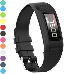 img 3 attached to 🌈 Colorful Silicone Watbro Bands for Garmin Vivofit 1/2 - Replacement Watch Strap for Women and Men