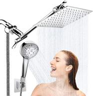 auletin shower head with handheld-8'' rain shower head high pressure and 9 setting spa spray 🚿 showerhead: stainless steel square rainfall shower head with holder, 11'' extension arm & 60'' shower hose combo logo