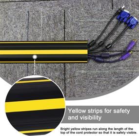 img 1 attached to 🔌 Eapele 4 ft Cable Protector Cord Cover for Floor | Heavy Duty PVC Duct | Easy to Unroll | Trip Hazard Prevention for Home, Office, or Outdoor Settings