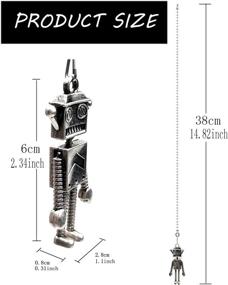 img 3 attached to 🤖 Гиамасс 12" Металлический робот Подвеска для потолочного вентилятора, цепочка для управления скоростью вентилятора с подключением на шарнирной цепочке.