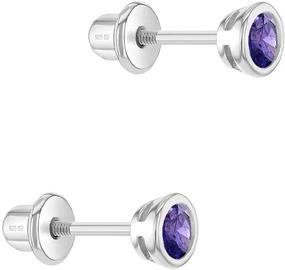 img 3 attached to Sterling Silver Earrings Infants Toddlers Girls' Jewelry