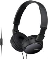 🎧 renewed sony mdr-zx110ap extra bass wired headphones with mic - smartphone headset for iphone & android, in-line remote & microphone, neodymium magnets & 30mm drivers - black logo