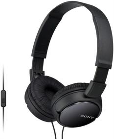 img 2 attached to 🎧 Renewed Sony MDR-ZX110AP Extra Bass Wired Headphones with Mic - Smartphone Headset for iPhone & Android, In-Line Remote & Microphone, Neodymium Magnets & 30mm Drivers - Black