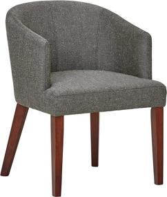 img 4 attached to ✨ Rivet Alfred Mid-Century Modern Wide Curved Back Accent Chair for Kitchen and Dining, 25.2&#34;W, in Ash Grey by Amazon Brand