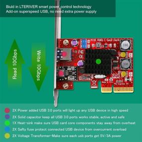img 3 attached to Улучшите подключение вашего ПК с помощью PCE-U31AC: карта расширения PCI-E до USB 3.1 Gen2 10 Гбит/с для Windows и MAC.