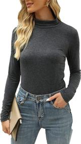 img 4 attached to 👚 Cowasto Women's Long Sleeve Mock Turtleneck: Stay Stylish & Cozy with This Lightweight Slim Fit Thermal Top