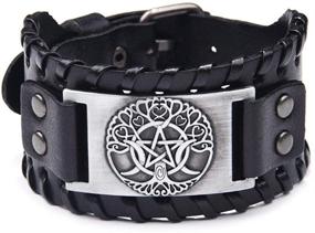 img 4 attached to Explore Your Viking Heritage with TURTLEDOVE Viking Bracelet Tree of Life: Ornate Nordic Bracelet with Yggdrasil Amulet - Embrace the Pagan Connection of Moon and Star