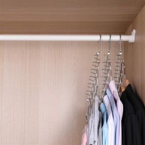 img 1 attached to Space-Saving Metal Magic Cascading Hanger Closet Organizer - 👗 20 Pack of Bloberey Hanging Wardrobe Closet System with 6x2 Slots