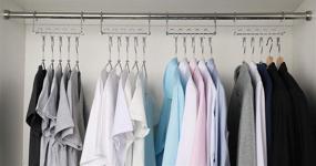 img 2 attached to Space-Saving Metal Magic Cascading Hanger Closet Organizer - 👗 20 Pack of Bloberey Hanging Wardrobe Closet System with 6x2 Slots