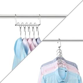 img 3 attached to Space-Saving Metal Magic Cascading Hanger Closet Organizer - 👗 20 Pack of Bloberey Hanging Wardrobe Closet System with 6x2 Slots