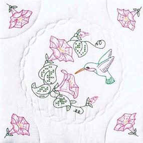 img 2 attached to 🧵 White Interlocking Hummingbird Quilt Blocks by Jack Dempsey Needle Art - 6 Blocks, 18x18-Inch