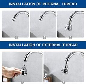 img 2 attached to 🚿 EIGSO 360° Rotatable Kitchen Sink Aerator - Faucet Sprayer Head Replacement for Kitchen with 3 Modes Adjustment, Anti-Splash Tap Aerator Faucet Nozzle