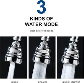 img 3 attached to 🚿 EIGSO 360° Rotatable Kitchen Sink Aerator - Faucet Sprayer Head Replacement for Kitchen with 3 Modes Adjustment, Anti-Splash Tap Aerator Faucet Nozzle