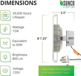 img 3 attached to 💡 Светильник Sunco Lighting LED Can Lights Eyeball Retrofit Gimbal 5/6 дюйма: Диммируемый регулируемый потолочный спот - 4 штуки, сертификация UL Energy Star, 12W=60W, 3000K теплый белый свет, 800 Лм