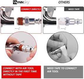 img 3 attached to Convenient and Versatile 20-Piece WYNNsky Air Hose Fittings Kit with Storage Case, Blow Gun, Tire Gauge - Perfect for Air Compressor Connection and More!