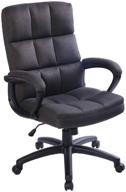 🪑 qulomvs ergonomic computer office chair with arms: enhanced fabric executive desk chair for home and office with super soft back support, 360 swivel, and wheels (black) logo