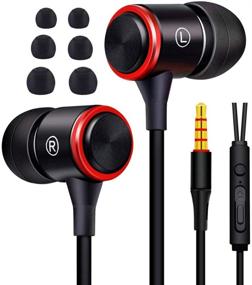 img 4 attached to 🎧 KAKOM Wired 3.5mm Headphones with Volume Control, In-Ear Earbuds for Noise Isolation, Enhanced Bass, Microphone – Compatible with iPhone, Samsung, iPad, and Most Android Phones