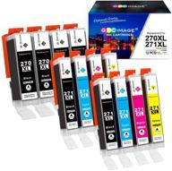 🖨️ gpc image compatible ink cartridge replacement for canon pgi-270 271 pixma mg6820 mg6821 mg7720 mg5720 mg5722 ts6020 printer tray, 12 pack - pgbk, black, cyan, magenta, yellow logo