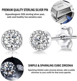 img 3 attached to 💎 CERSLIMO 925 Sterling Silver Stud Earrings: Small Round Clear CZ Set for Men & Women (2mm/3mm/4mm)