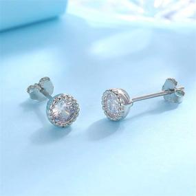 img 2 attached to 💎 CERSLIMO 925 Sterling Silver Stud Earrings: Small Round Clear CZ Set for Men & Women (2mm/3mm/4mm)