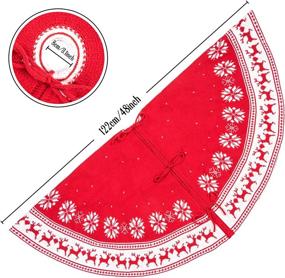 img 1 attached to 🎄 ABSOFINE 48 Inch Christmas Tree Skirt: Knitted Snowflakes and Elk Patterns, Rustic Knit Tree Skirt for Holiday Decorations – Double Layers