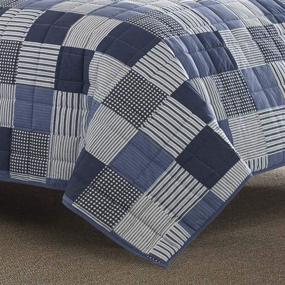 img 2 attached to 🛏️ Nautica Holly Grove Collection Quilt Set - 100% Cotton Reversible Bedding for Queen Bed, Blue with Matching Shams - All Season, Pre-Washed for Enhanced Softness