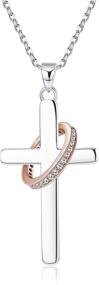 img 4 attached to 🔥 FUNRUN Infinity Cross Necklace for Women Teen Girls - 925 Sterling Silver Pendant with AAA Cubic Zirconia, Rose Gold Plated