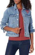 stylish and trendy: j.crew 👚 mercantile women's cropped embroidered denim jacket logo