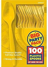 img 3 attached to 🌞 100-Pack Sunshine Yellow Plastic Spoons - Big Party Pack, Perfect Party Supply!