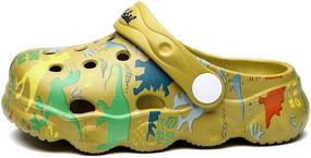img 3 attached to Adorable and Playful: YUKTOPA Toddler Dinosaur Graphics Slippers for Boys' – Trendy and Comfy Shoes!