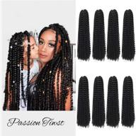 наручники для волос passion twist длиной 18 дюймов water wave crochet hair для черных женщин - 8 пакетов длинных богемных косичек - цвет 1b логотип