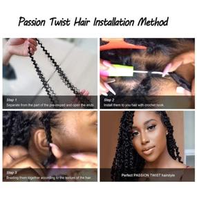 img 1 attached to Наручники для волос Passion Twist длиной 18 дюймов Water Wave Crochet Hair для черных женщин - 8 пакетов длинных богемных косичек - цвет 1B